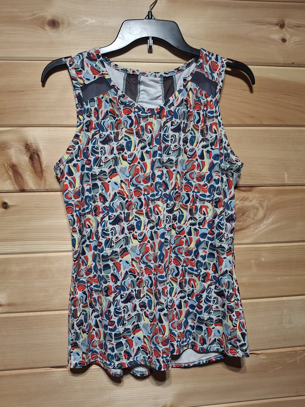 Multicolor Abstract Scoop-Neck Tank Top